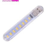 چراغ مطالعه با 8 عدد LED وپورت USB "فروش عمده"