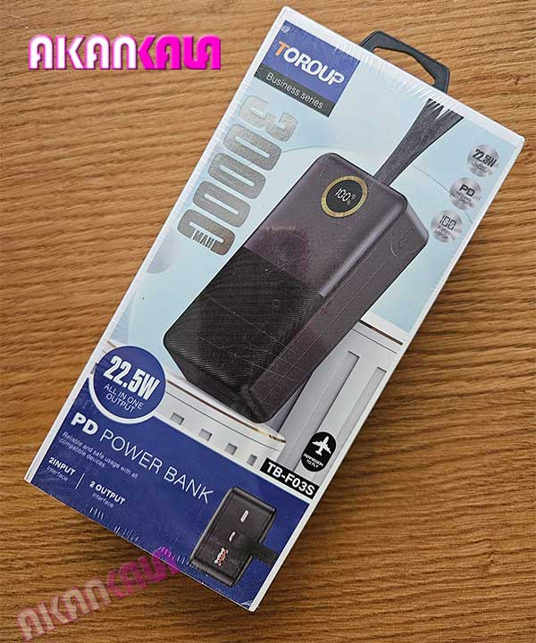 tb-f03s 30000-powerbank پاوربانک 22.5 وات 30000 میلی آمپر TOROUP مدل TB-F03S "فروش عمده" - Image 1